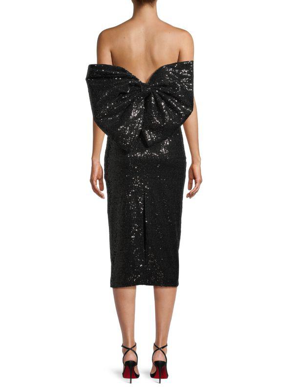 Alice by Temperley Loulou Sequined Bow-Back Midi-Dress