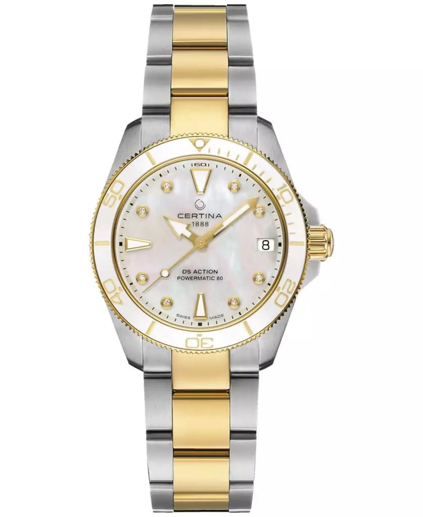 Certina Women's Swiss Automatic DS Action Lady Diamond Accent Two-Tone Stainless Steel Bracelet Watch 35mm 1