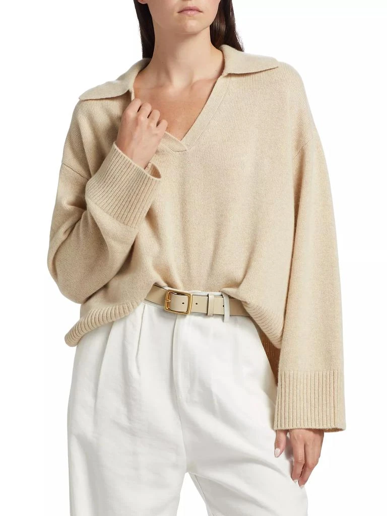 Reformation Sawyer Oversized Cashmere & Wool Polo Sweater 3
