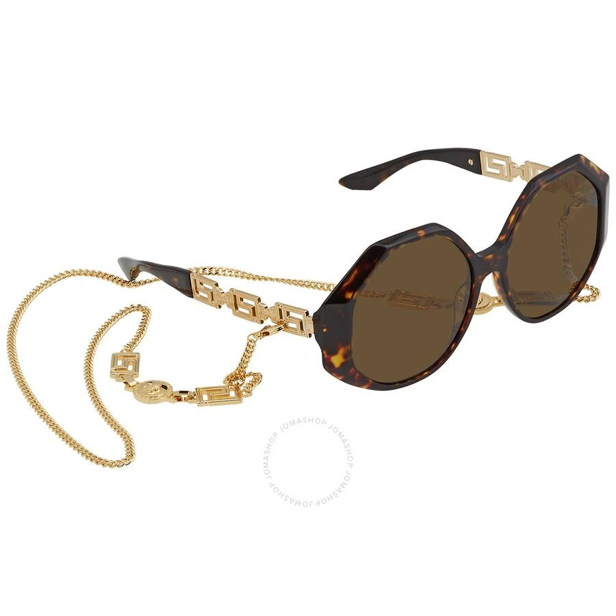 Versace Open Box - Versace Dark Brown Geometric Ladies Sunglasses VE4395 534673 59 3