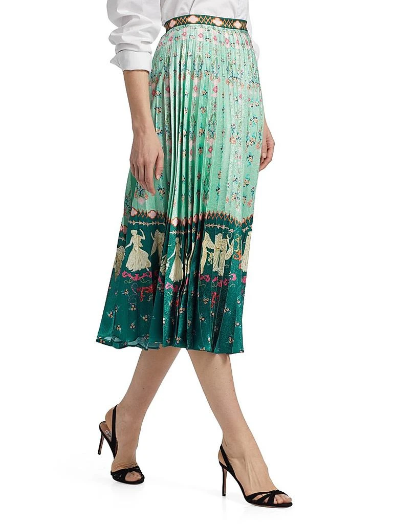 Saloni Kim Printed Pleated Midi-Skirt 4