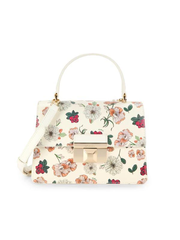 Furla Floral Leather Top Handle Bag 1