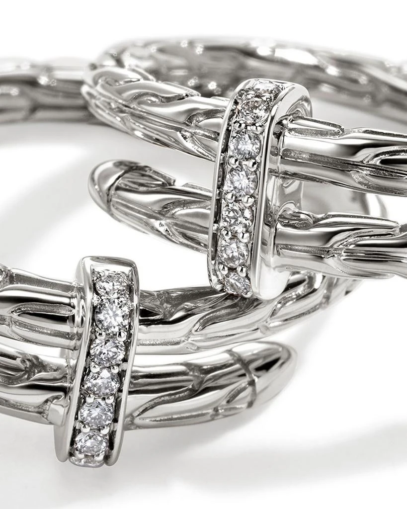 John Hardy Sterling Silver Diamond Spear Small Hoop Earrings 5