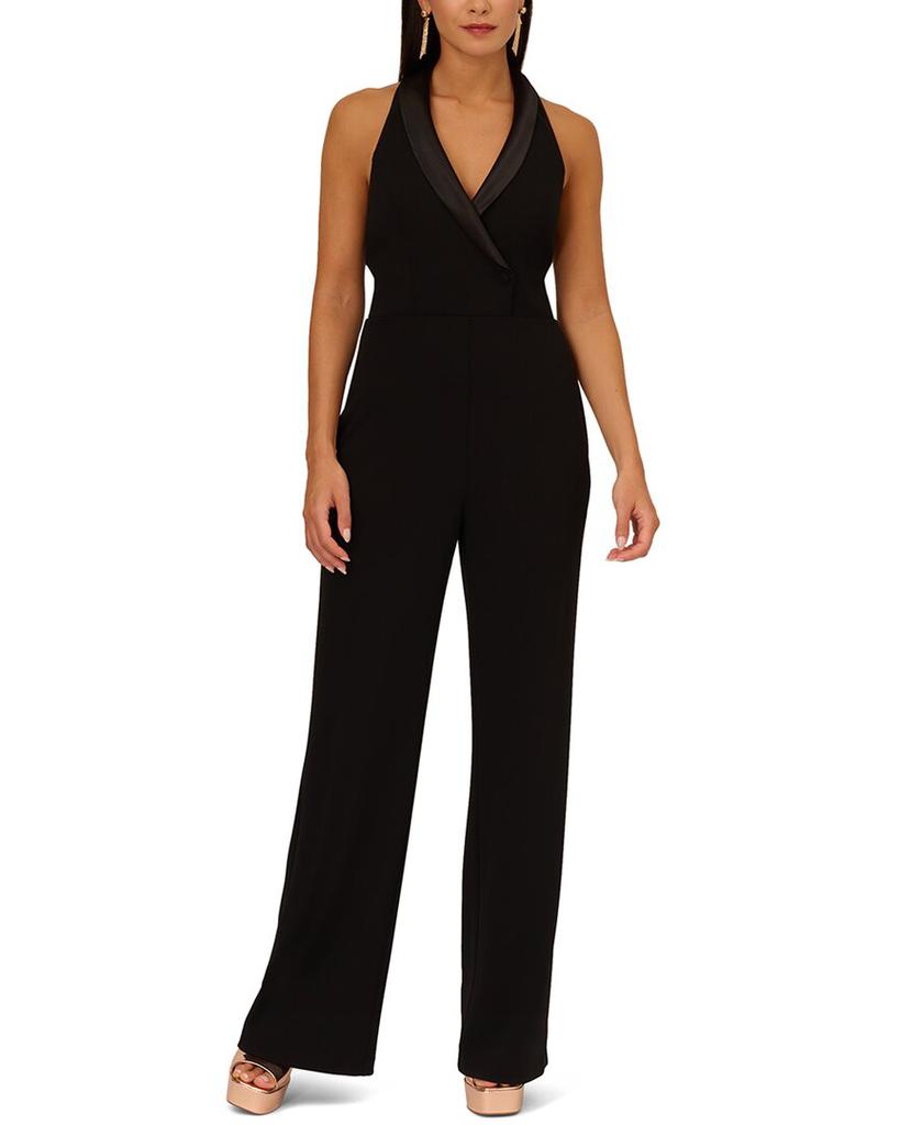 Slim Leg Tuxedo Jumpsuit black US 2 XS