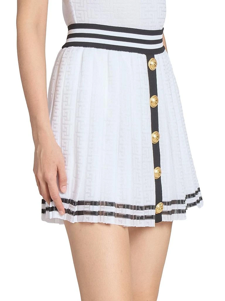 Balmain Striped Logo Knit Miniskirt 4