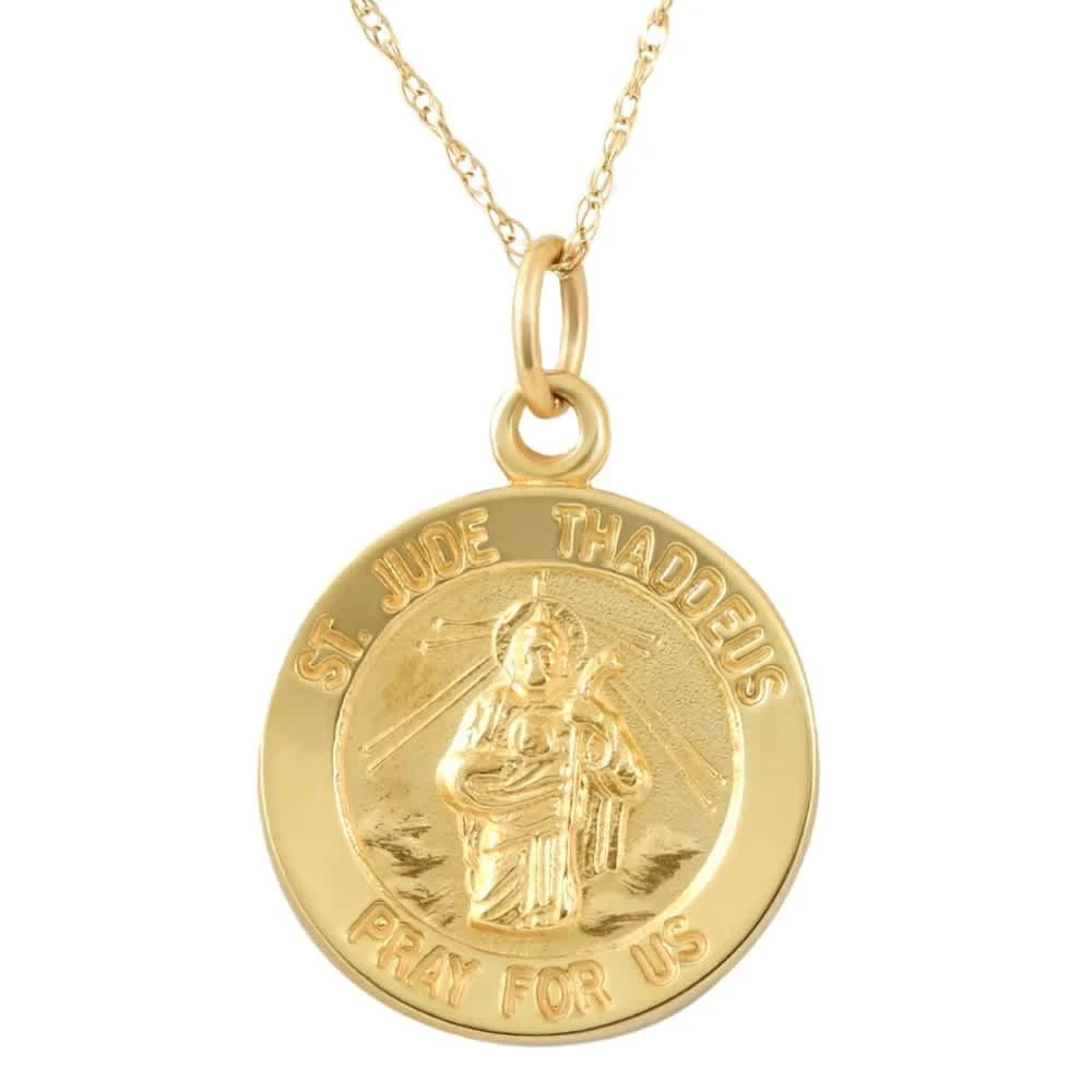 14k Yellow Gold St. Jude Thaddeus Medal Pendant 1" Tall 2 Grams – On ...