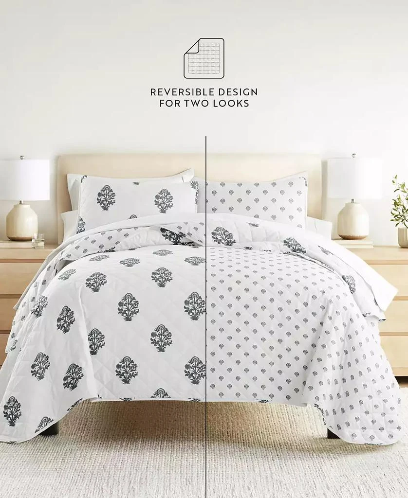 IENJOY HOME Stamped Bloom Reversible 2-Pc. Quilt Set 3