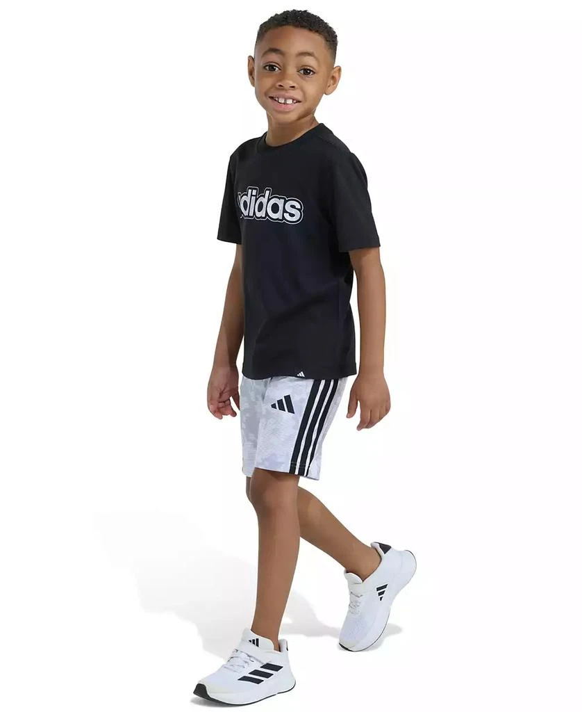Adidas Boys
 2T-7 T-Shirt and Printed Camo Shorts, 2-Piece Set 2