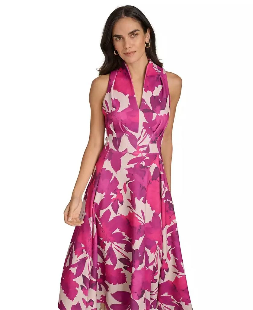 Calvin Klein Women's Split-Neck Sleeveless Fit & Flare Dress 3