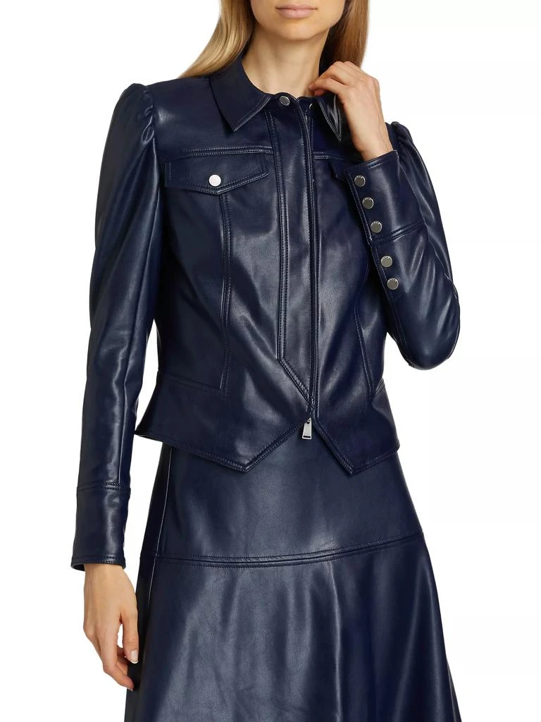 SIMKHAI Wyatt Faux Leather Zip-Front Jacket 3