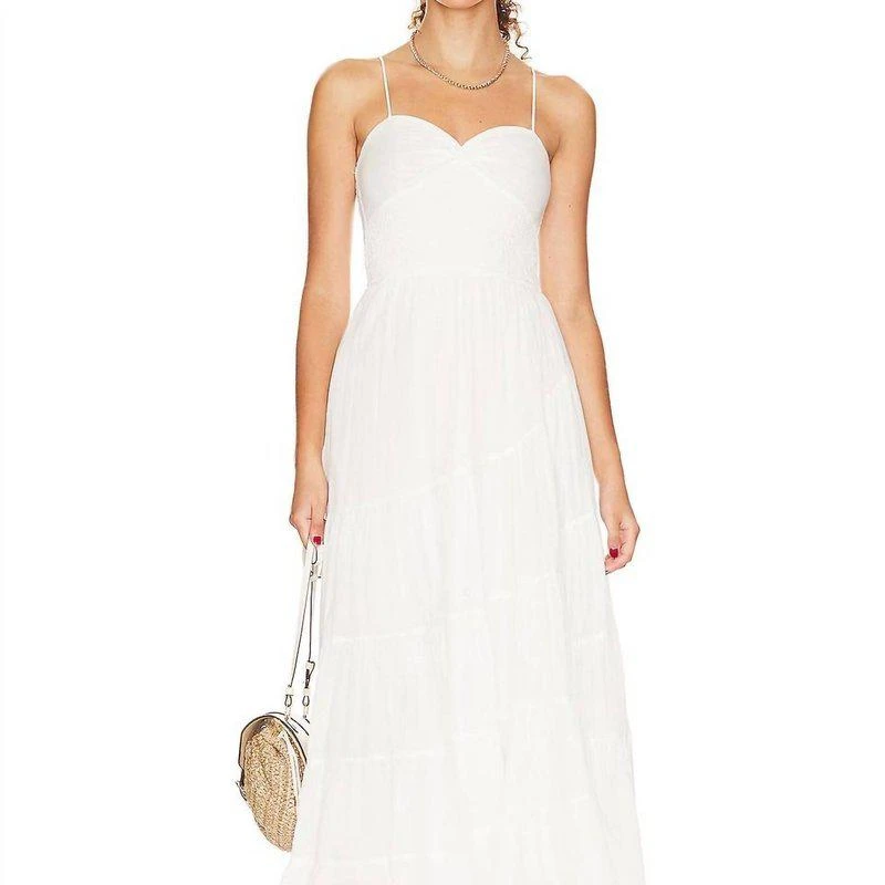 Free People Sundrenched Printed Maxi Dress In White 1