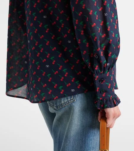 Valentino Cherryfic bow-detail cotton muslin blouse 5