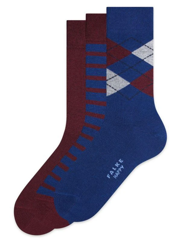 FALKE Happy Box 3-Pack Assorted Crew Socks 1