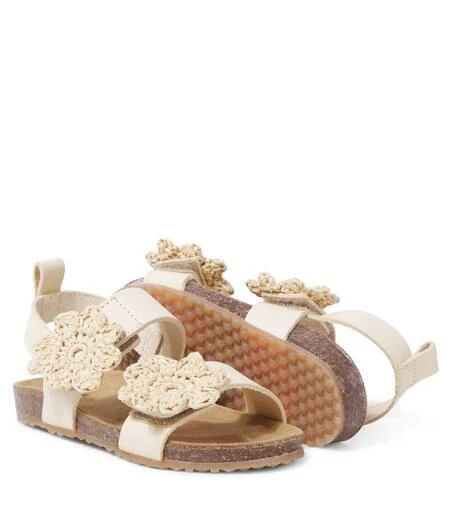 PèPè Floral-appliqué leather sandals 6