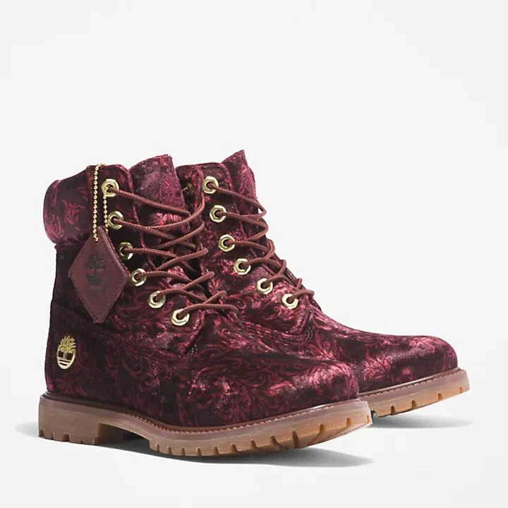 Timberland Timberland® Premium 6 Inch Velvet Boot for Women in Burgundy 4