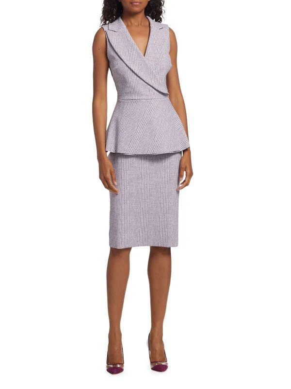 Chiara Boni Dominietta Plaid Peplum Dress 1