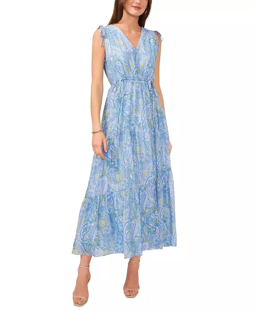 Vince Camuto Women's Printed V-Neck Sleeveless Maxi Dress 1
