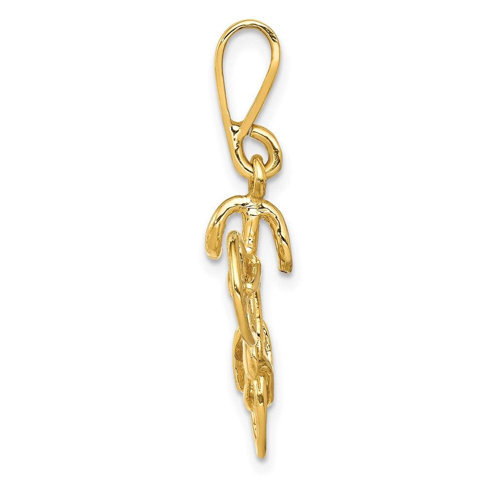 Diamond2Deal 10k Yellow Gold Polished Bicycle Pendant
