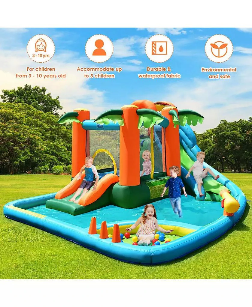 Gymax Inflatable Bounce House Jump Bouncer Kids Water Park Splash Play Center w/Blower 5