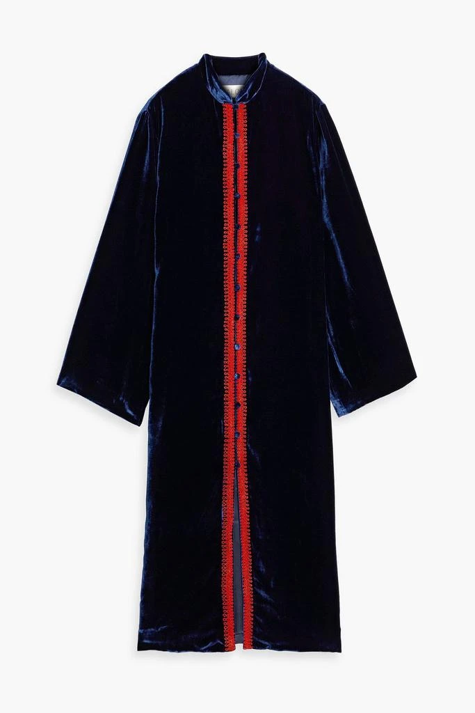 Saloni Amari embroidered velvet robe 1
