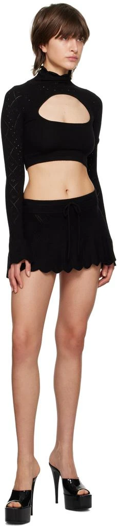 Danielle Guizio Black Scalloped Miniskirt 4