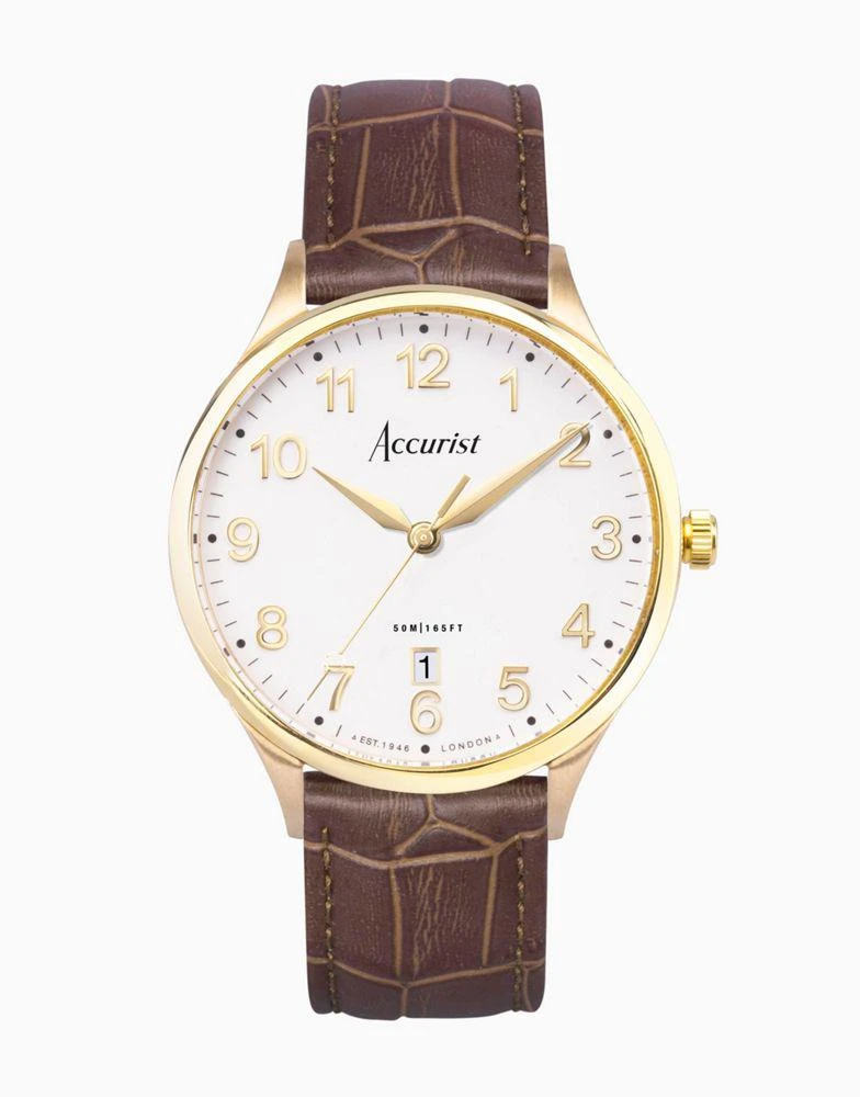Accurist Accurist classic watch in gold & brown 1