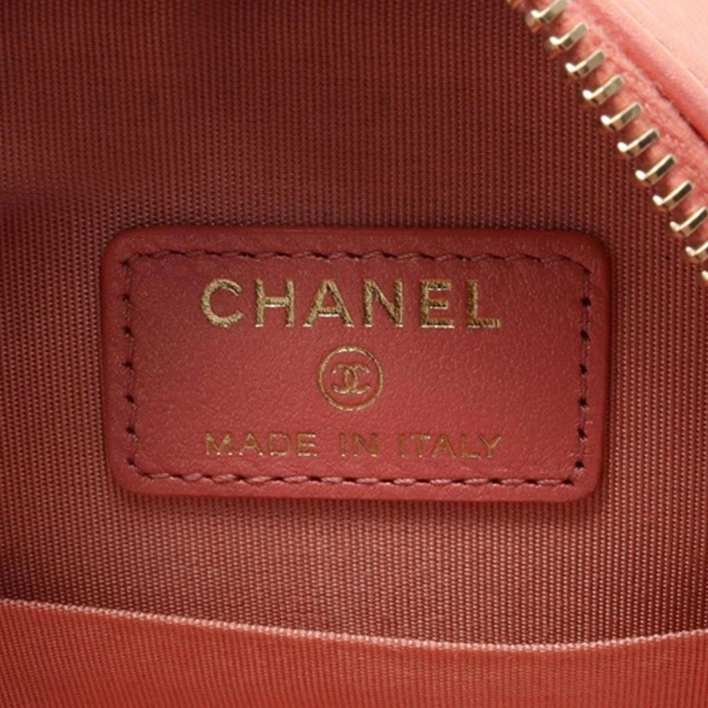 Chanel Chanel Pink Leather Iridescent 19 Round Clutch with Chain 5