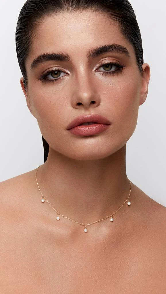 MATEO 14k 5 Point Pearl Choker Necklace 3