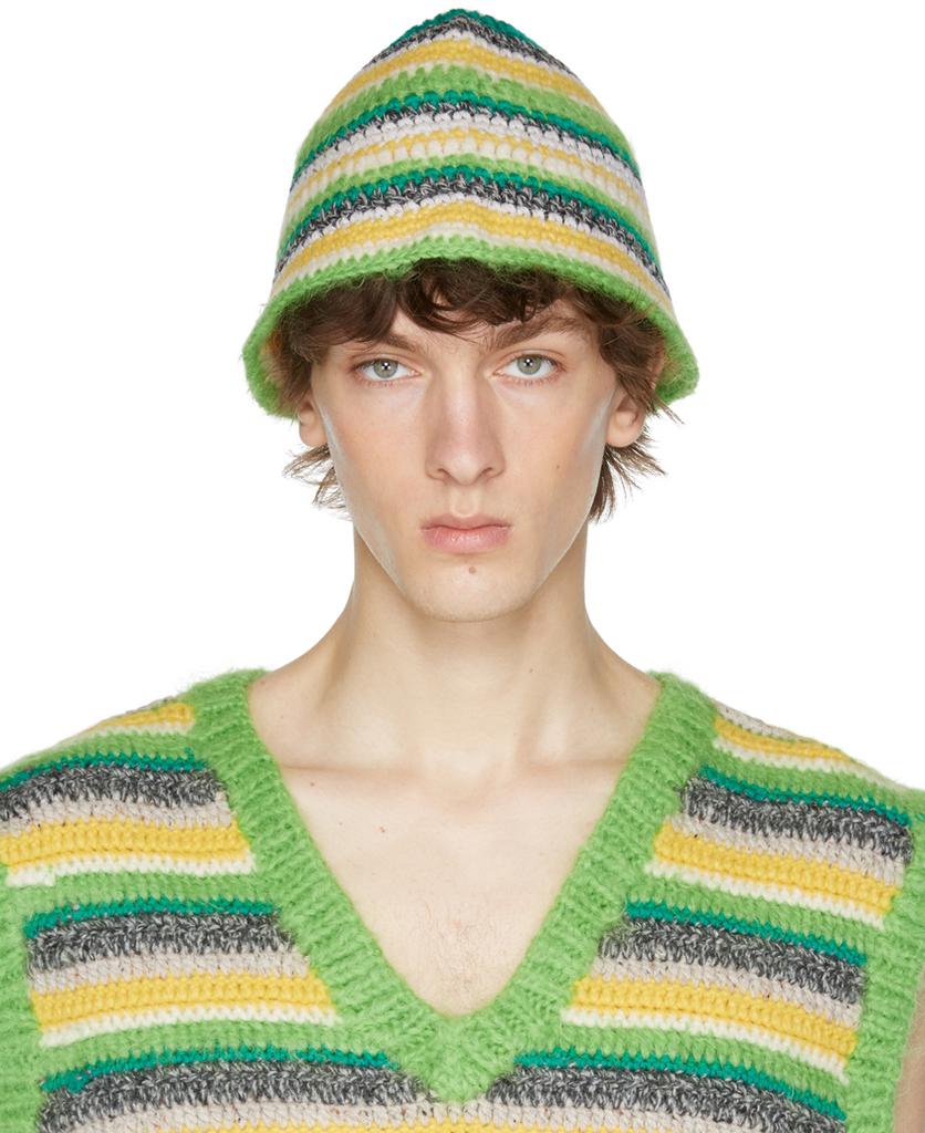 A PERSONAL NOTE 73 Green Striped Beanie