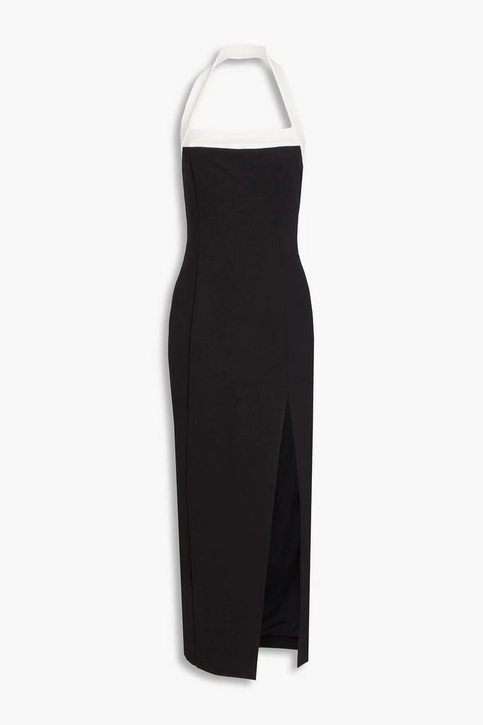 NICHOLAS Two-tone ponte halterneck midi dress 1