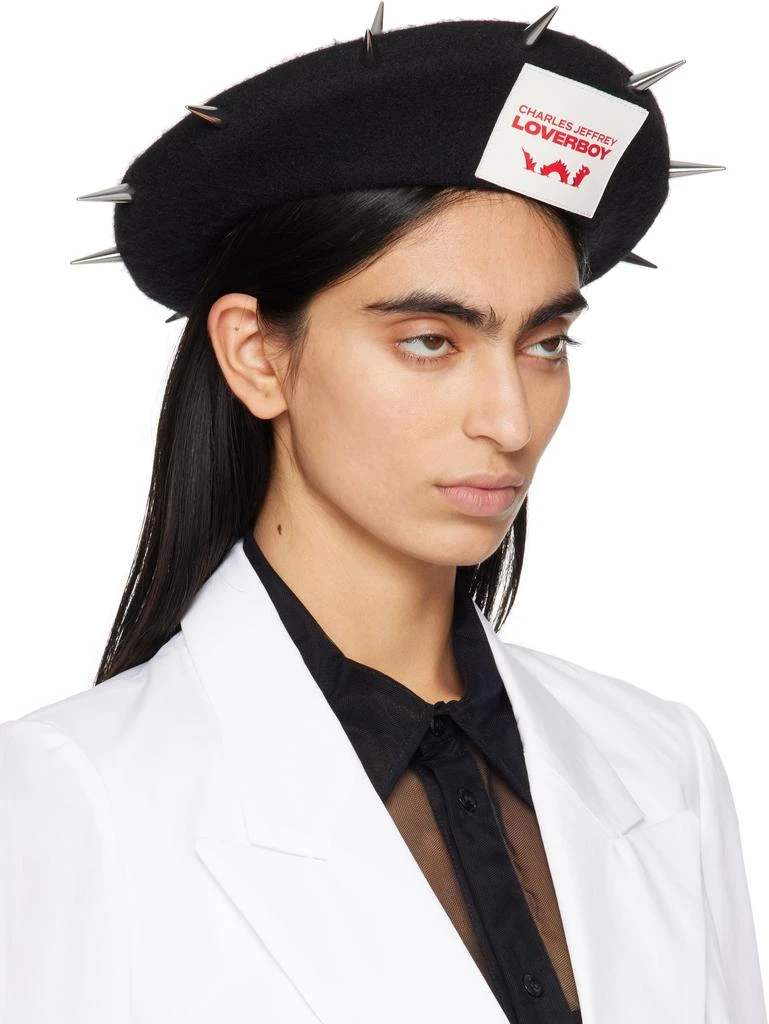 Charles Jeffrey Loverboy Black Spikey Beret 2