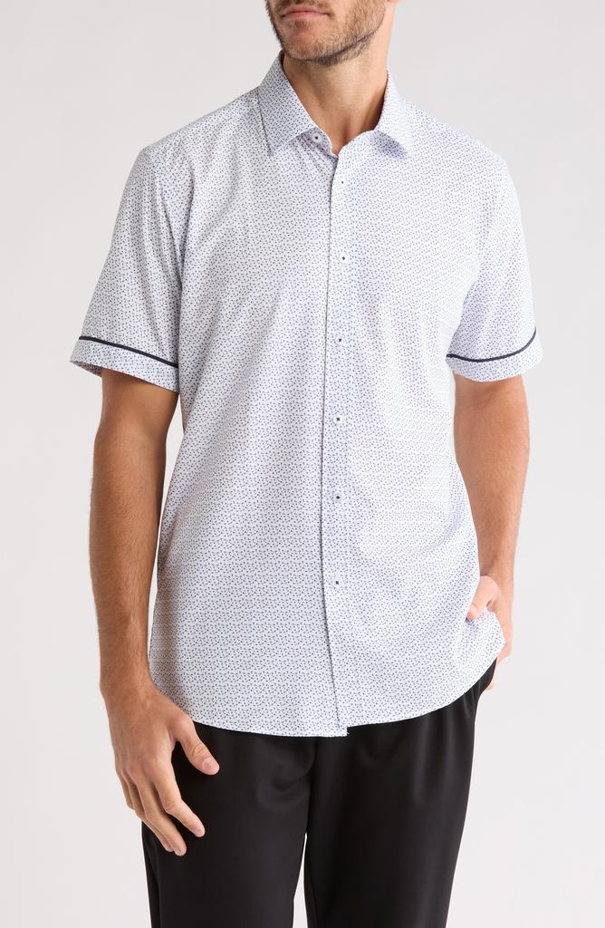 TR Premium Tipped Short Sleeve Button-Up Shirt