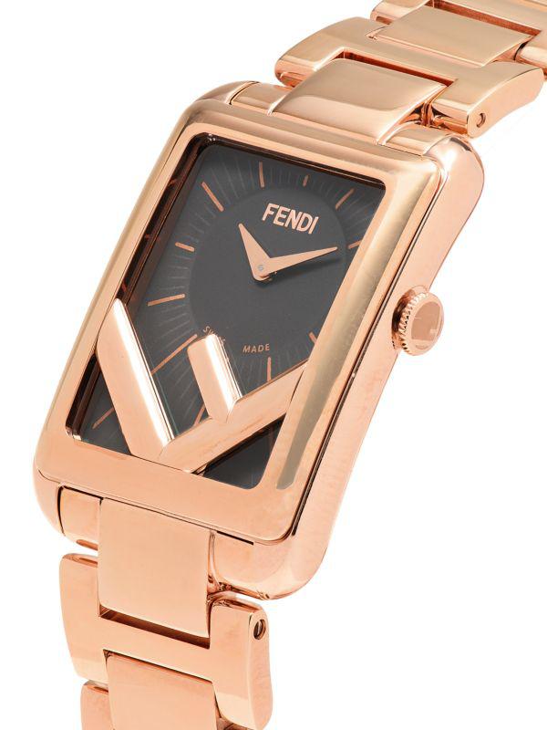 ★在庫確認★ FENDI Run Away Rose Gold tone Bracelet Watch Fendi Run Away Rose Goldtone Stainless Steel & Leather-Strap
