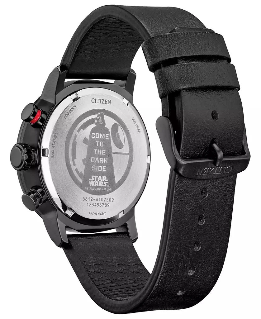 Citizen Eco-Drive Men's Chronograph Star Wars Darth Vader Black Leather Strap Watch 44mm 3