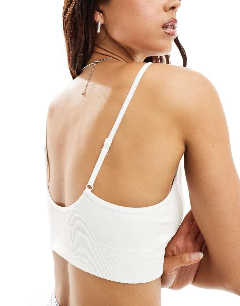 Lindex Lindex Seamless rib bralette in white 2