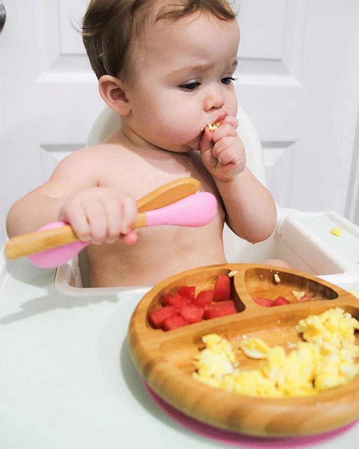 Avanchy Bamboo Baby Plate and Spoon - Ages 4 months+ 3