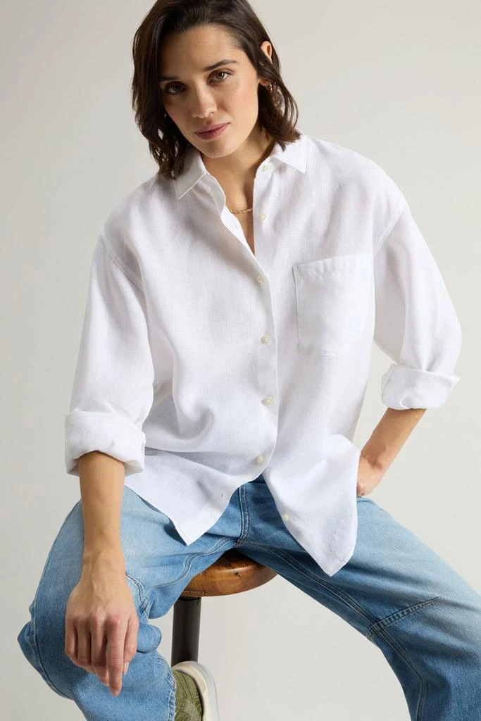 Woolrich Garment-Dyed Pure Linen Shirt - Women - White 4