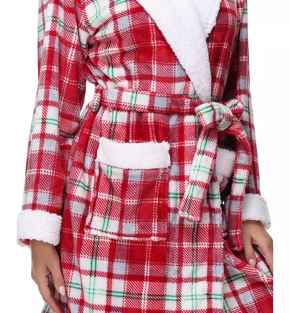 Holiday Lane Plush Printed Short Shawl-Collar Robe, Exclusively at Macy’s 5