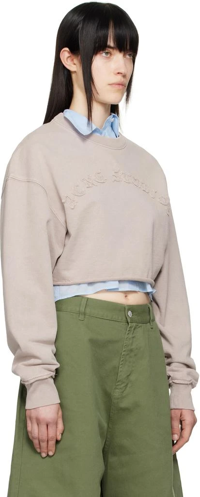 Acne Studios Gray Cropped Logo Sweatshirt 2