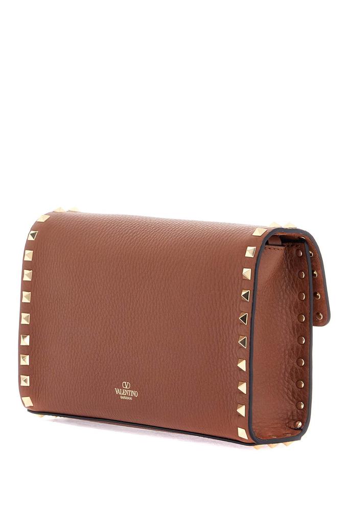 Valentino small brown leather shoulder bag with studs