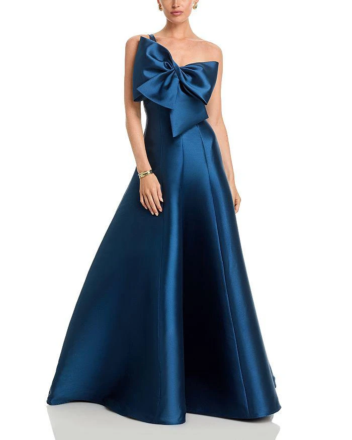 amsale jersey dress Asymmetric Jersey Gown Navy / 6