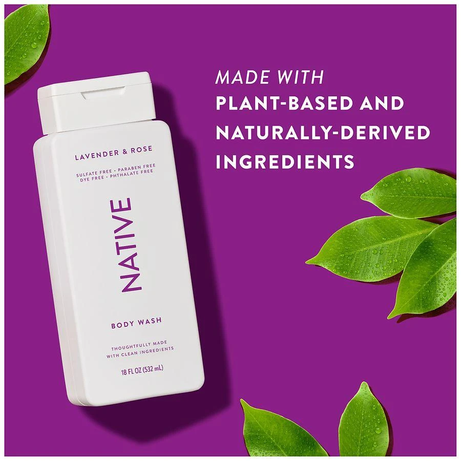 Native Body Wash, Sulfate Free, for Women and Men Lavender & Rose 6