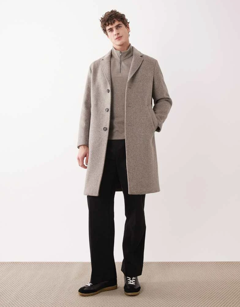 Mango Mango cotton mix tailored coat in beige