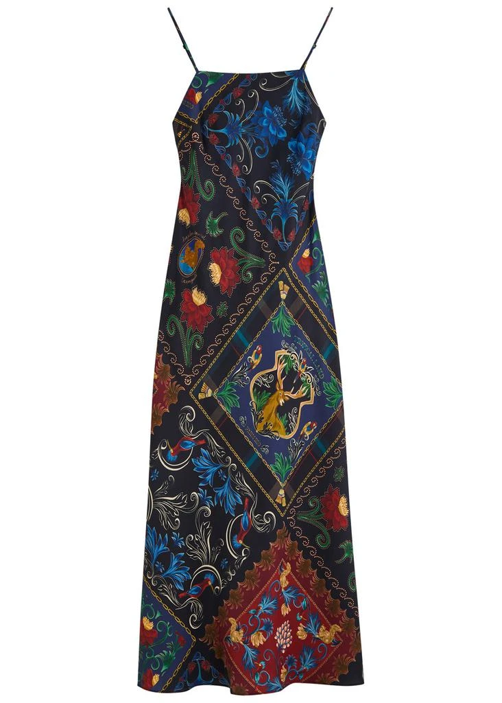 Farm Rio Printed satin maxi slip dress 1