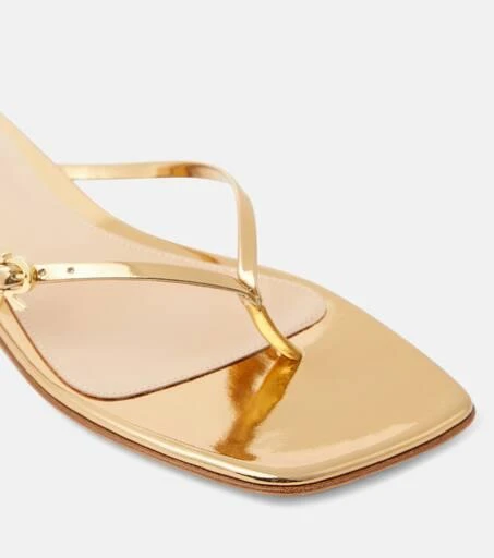 Gianvito Rossi Mirrored leather thong sandals 6
