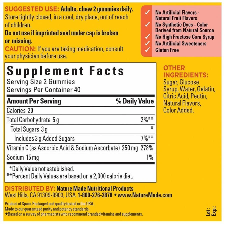 Nature Made Vitamin C Gummies 250 mg Tangerine 4