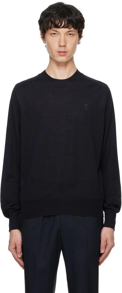 AMI Navy Ami De Cœur Sweater 1
