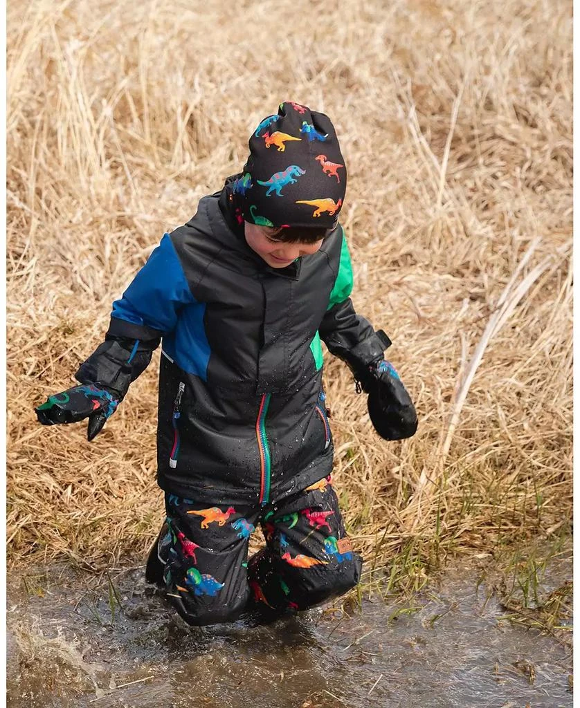 Deux par Deux Boy Stretch Jersey Beanie Black Dinosaur Print - Toddler|Child 2