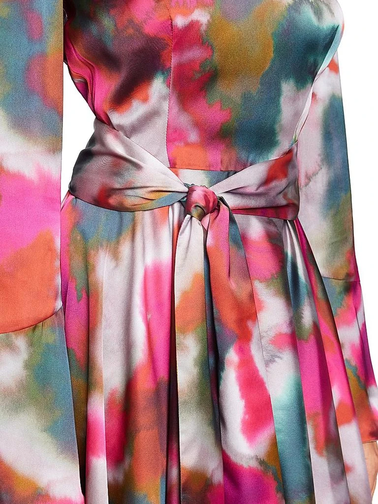 Santorelli Abstract Georgette Fit & Flare Knee-Length Dress 6