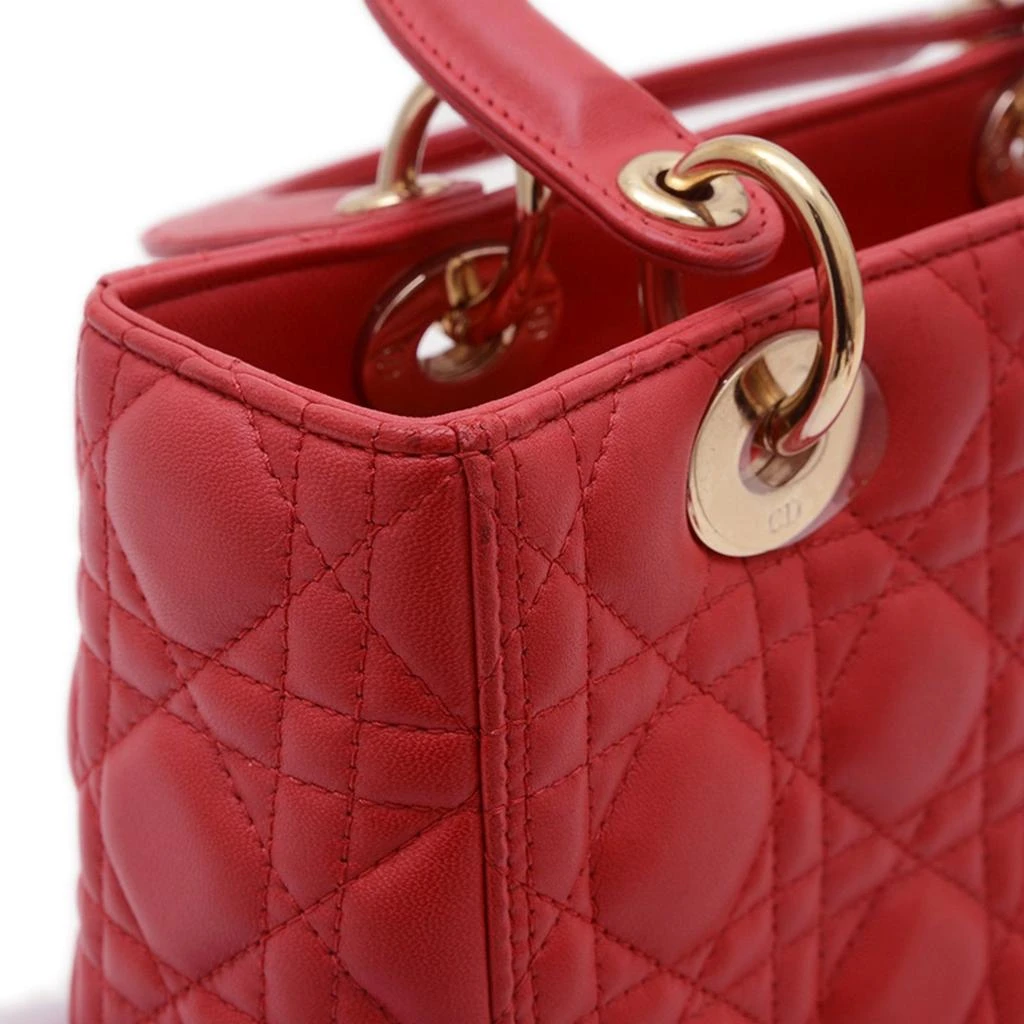 Dior Leather Handbag Shoulder Bag (Pre-Owned) 5